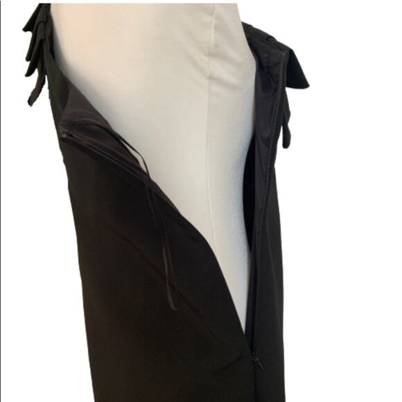 Trina Turk Dress Black One Shoulder Ruffled Neckline Maxi Cocktail Dress Size 2 - Picture 9 of 16